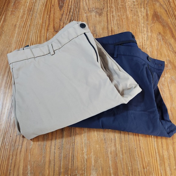 Theory Other - Lot of 2 Theory Zane SW Neoteric Khaki Blue Chino Pants 40x32 Preppy Flat Front